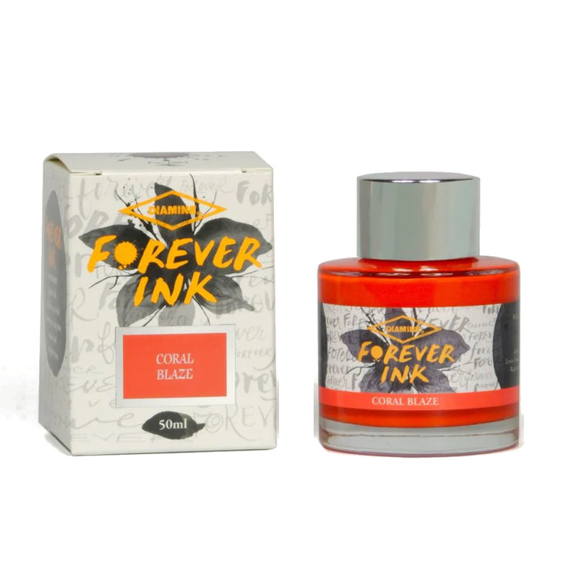 Diamine Forever Ink Fountain Pen Ink - Coral Blaze 50ml