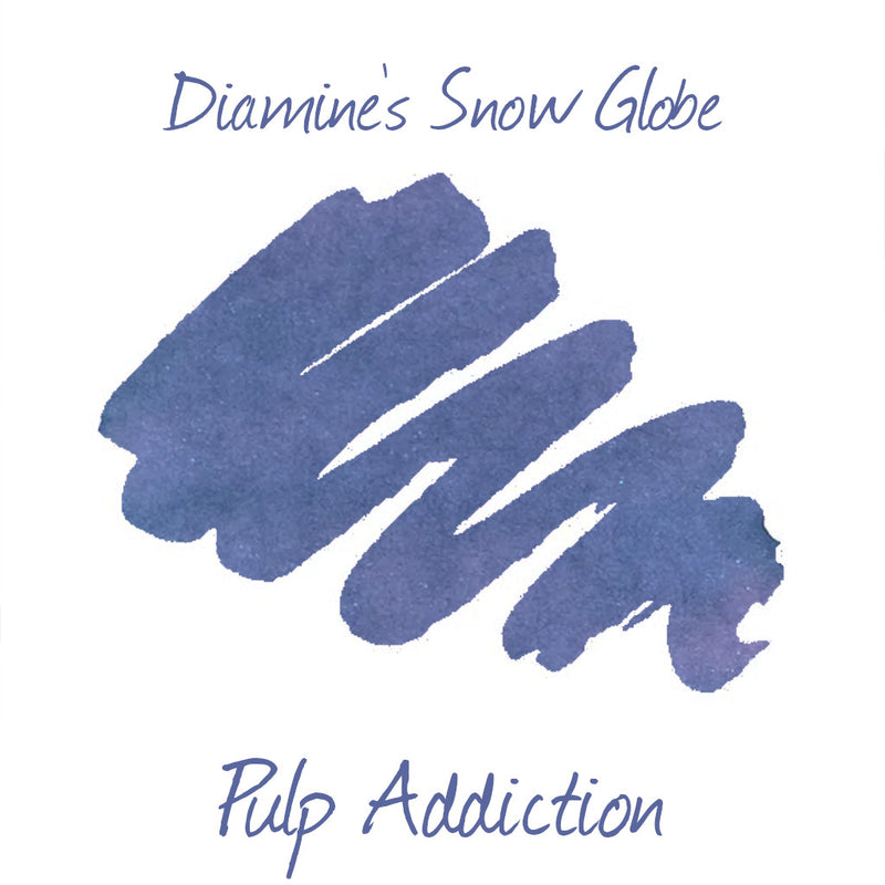 Diamine Black Edition Ink - Snow Globe Shimmering - 2ml Sample