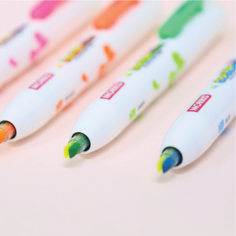 Morris JUSTCLICK Retractable Double Colour Highlighter – Yellow & Green