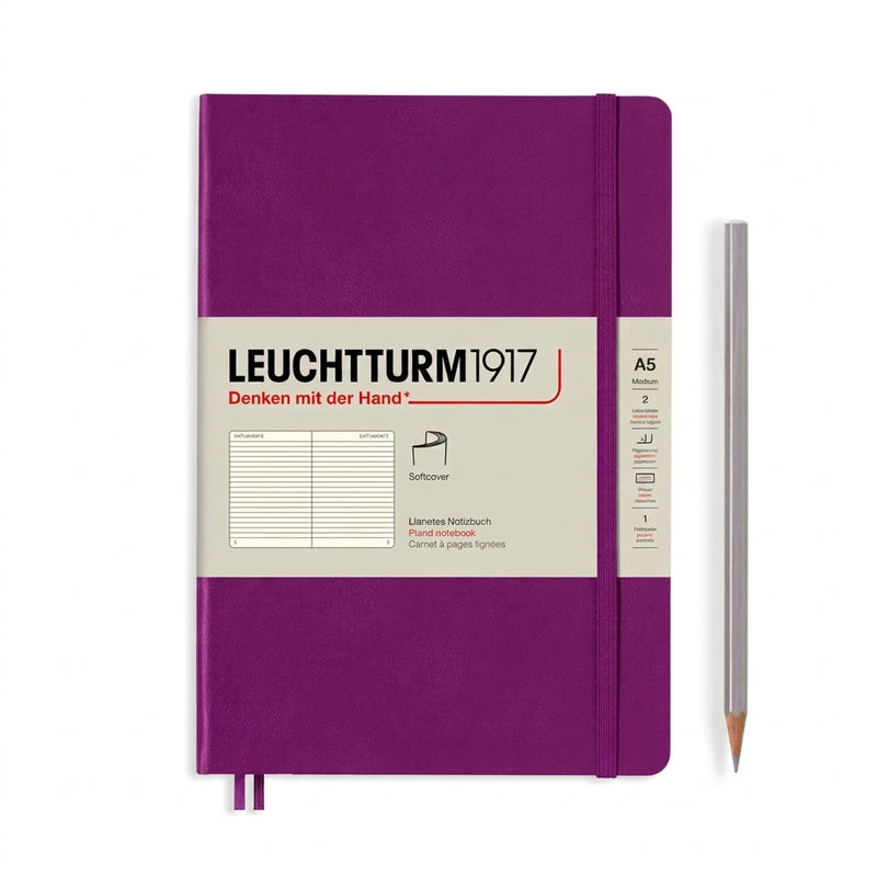 Leuchtturm1917 Softcover Notebook Medium (A5), Ruled - Burgundy