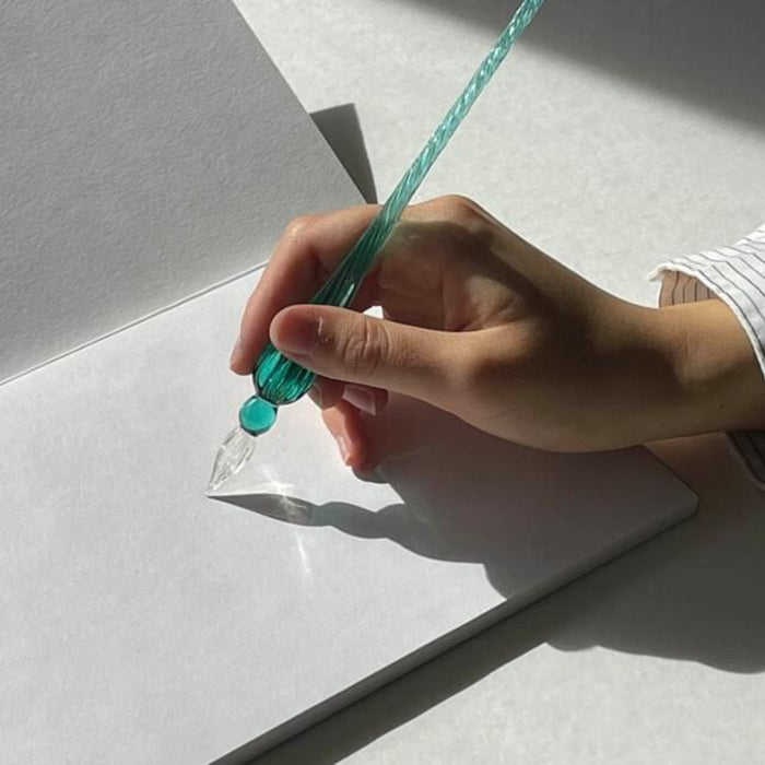 Jacques Herbin Round Glass Dip Pen - Emerald