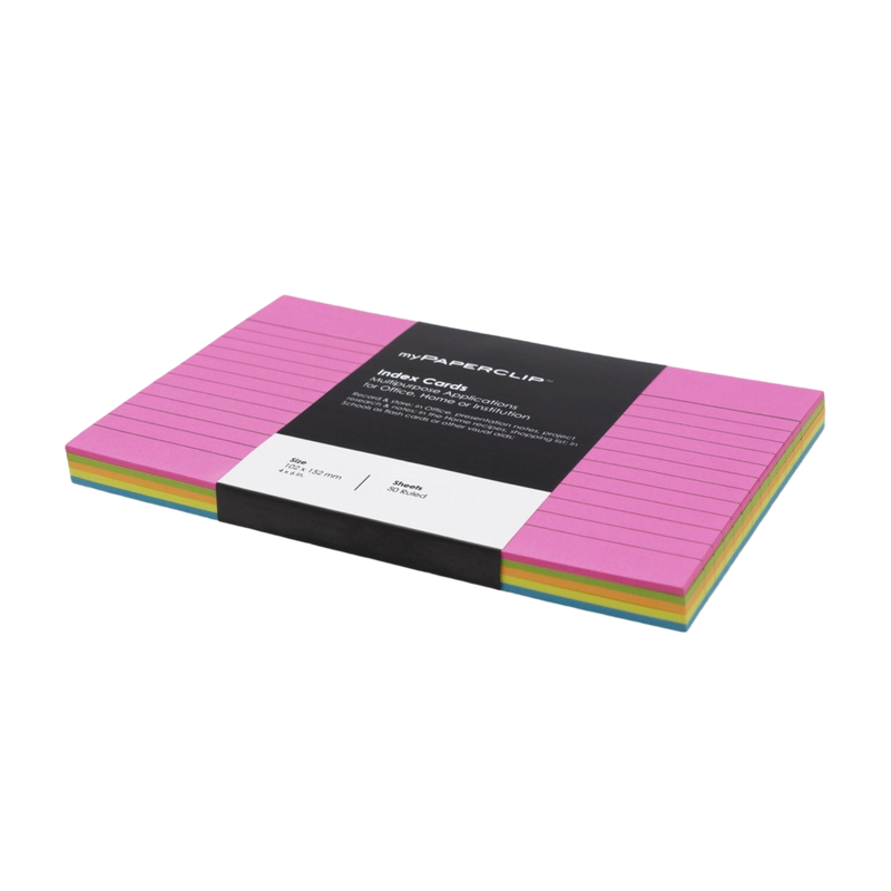 myPAPERCLIP Index Cards - Multi Colour (Pack of 50)