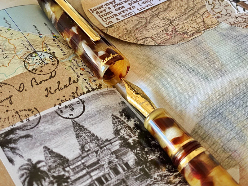 Esterbrook Estie Tortoise Fountain Pen - Gold Trim, Custom Nib