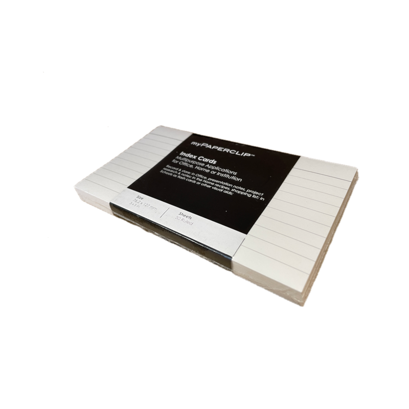 myPAPERCLIP Index Cards - White (Pack of 50) - Small