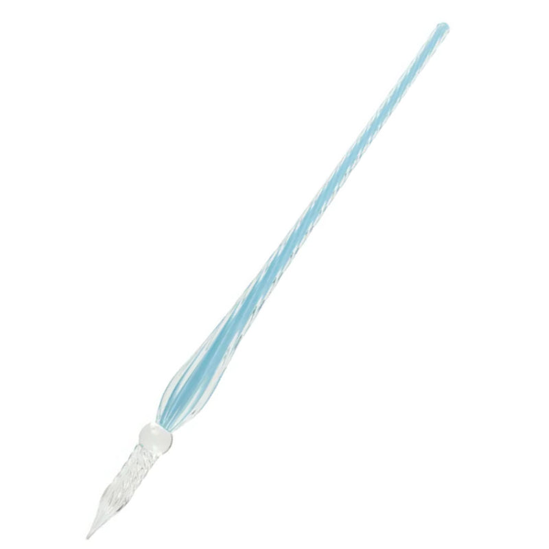 Jacques Herbin Twisted Glass Dip Pen - Bleu Azur (Light Blue)