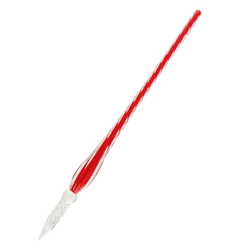 Jacques Herbin Twisted Glass Dip Pen - Caroubier Rouge (Carob Red)
