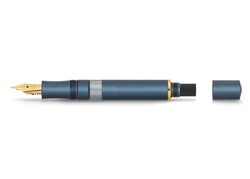 Kaweco Piston Sport AL Fountain Pen and Ink Gift Set - Navy/Gold
