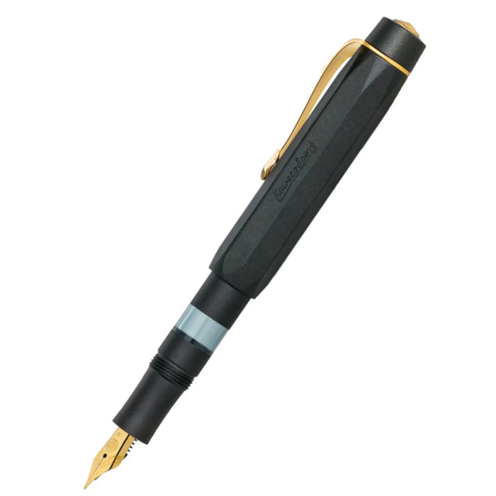 Kaweco AL Sport Piston Fountain Pen Set - Black/Gold