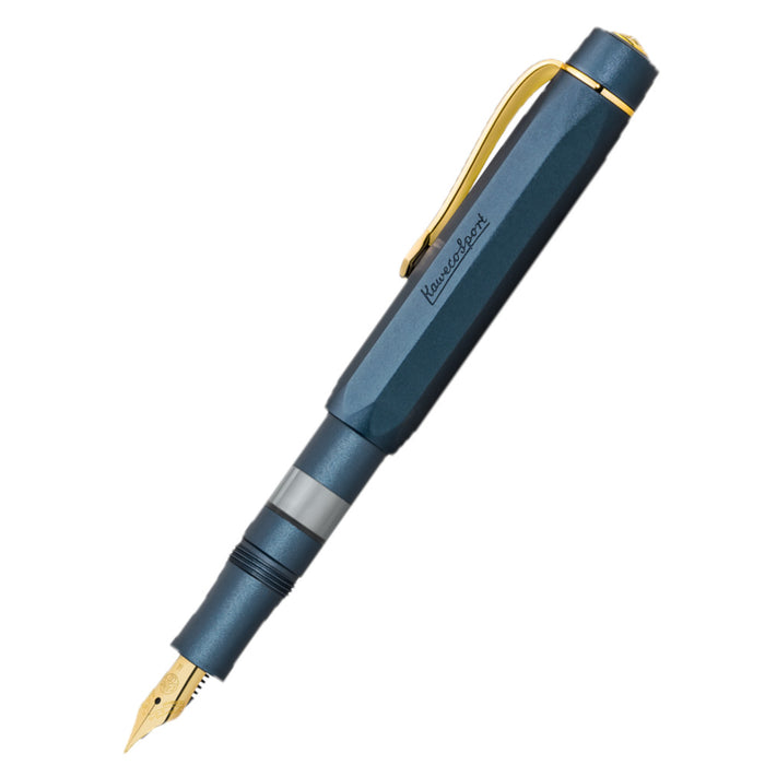 Kaweco Piston Sport AL Fountain Pen and Ink Gift Set - Navy/Gold
