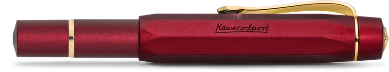 Kaweco Piston Sport AL Fountain Pen and Ink Gift Set - Burgundy/Gold [PRE-ORDER]