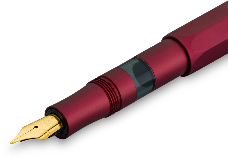 Kaweco Piston Sport AL Fountain Pen and Ink Gift Set - Burgundy/Gold [PRE-ORDER]