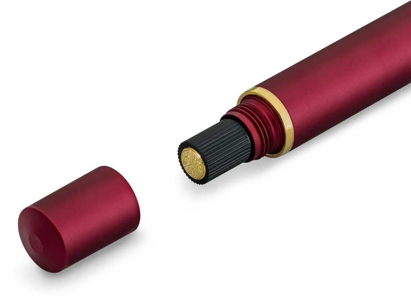Kaweco Piston Sport AL Fountain Pen and Ink Gift Set - Burgundy/Gold [PRE-ORDER]