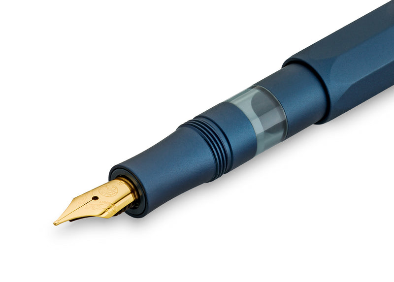 Kaweco Piston Sport AL Fountain Pen and Ink Gift Set - Navy/Gold