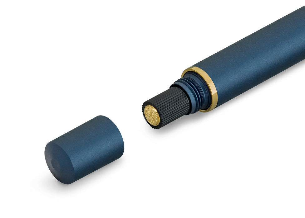 Kaweco Piston Sport AL Fountain Pen and Ink Gift Set - Navy/Gold