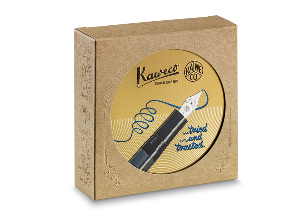 Kaweco Piston Sport AL Fountain Pen and Ink Gift Set - Navy/Gold