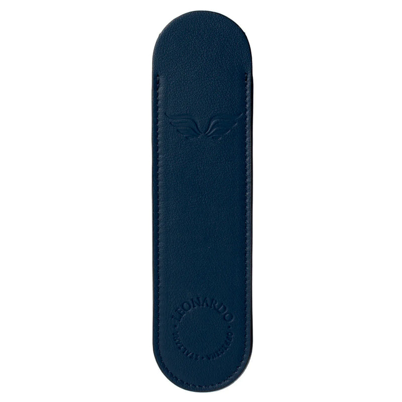 Leonardo Officina Italiana Leather Pen Sleeve - Dark Blue