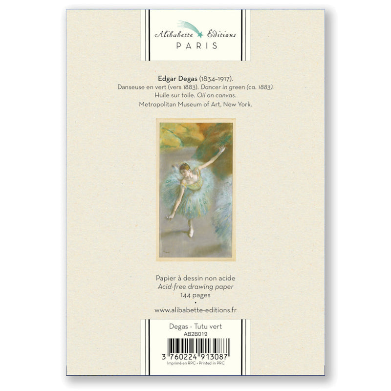 Alibabette Editions B6 Pocket Sketchbook - Degas – Tutu vert
