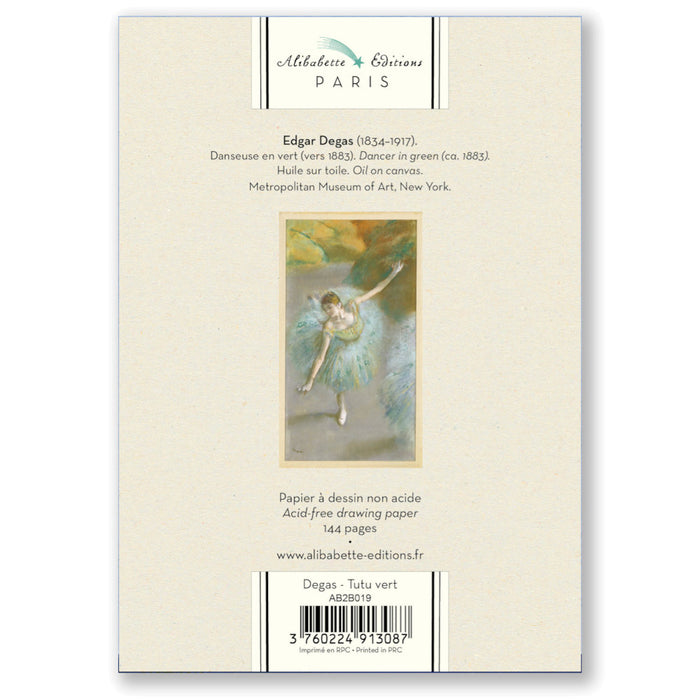 Alibabette Editions B6 Pocket Sketchbook - Degas – Tutu vert