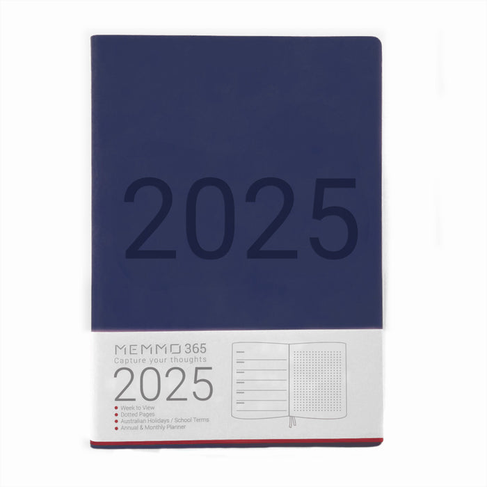 MEMMO365 Luxe 2025 Diary (A5) - Week to view - Navy