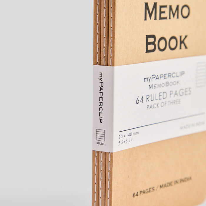 myPAPERCLIP Memo Book A6 Notebook (Pack of 3)
