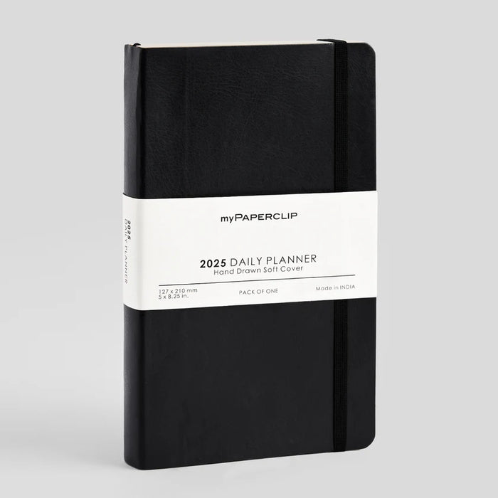 myPAPERCLIP M2 Daily 2025 Planner - A5 Slim, Vegan Leather Softcover