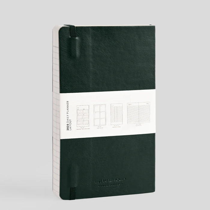 myPAPERCLIP M2 Daily 2025 Planner - A5 Slim, Vegan Leather Softcover