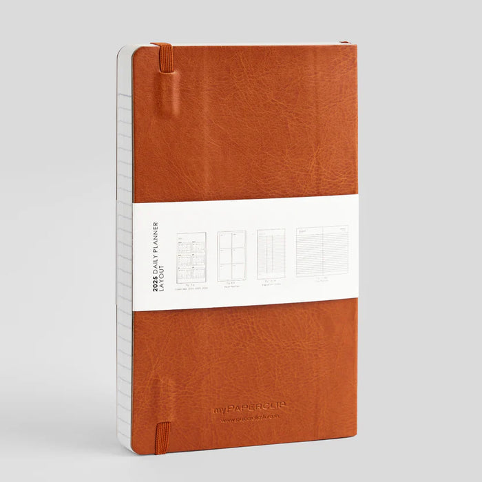 myPAPERCLIP M2 Daily 2025 Planner - A5 Slim, Vegan Leather Softcover