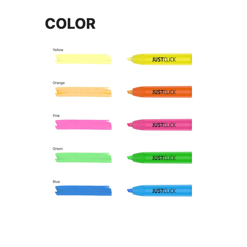 Morris JUSTCLICK Retractable MRH-105 Highlighter S – 5 Colour Set