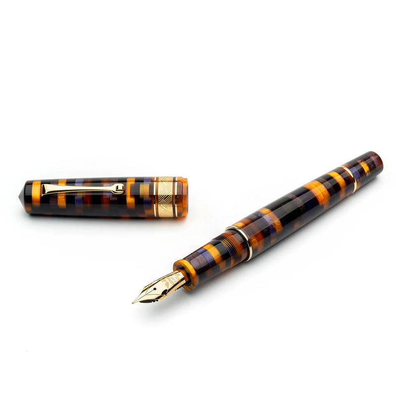 Leonardo Officina Italiana Momento Zero Grande Mosaico Fountain Pen and Ink Gift Set - Sea Anemone, Gold Trim