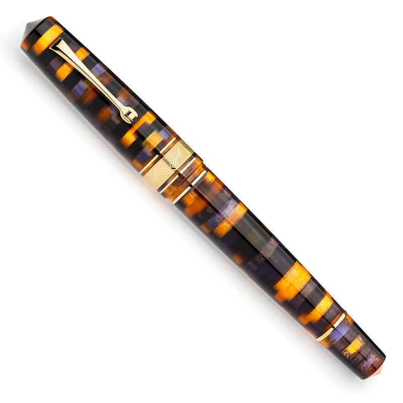 Leonardo Officina Italiana Momento Zero Grande Mosaico Fountain Pen and Ink Gift Set - Sea Anemone, Gold Trim