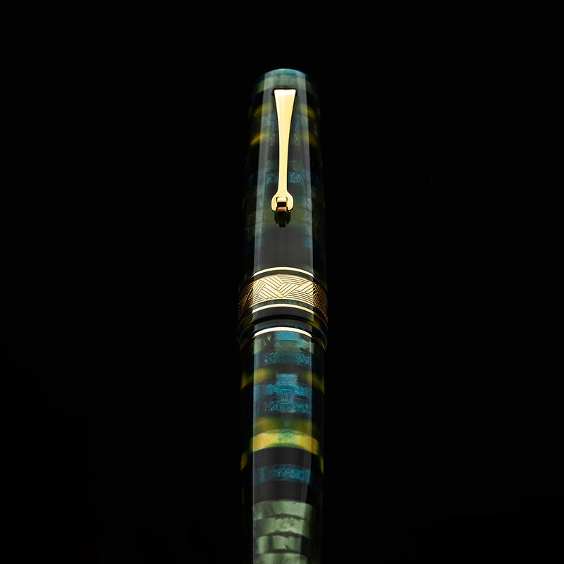 Leonardo Officina Italiana Momento Zero Grande Mosaico Fountain Pen and Ink Gift Set - Baobab, Gold Trim