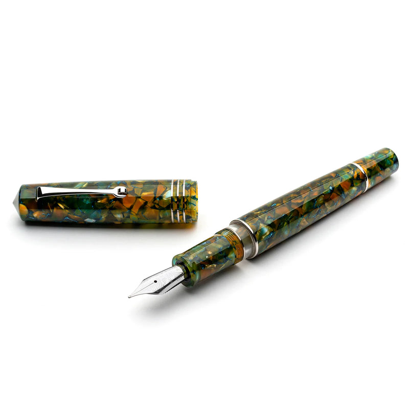 Leonardo Officina Italiana Momento Zero Grande 2.0 Fountain Pen - Girasole, Silver Trim