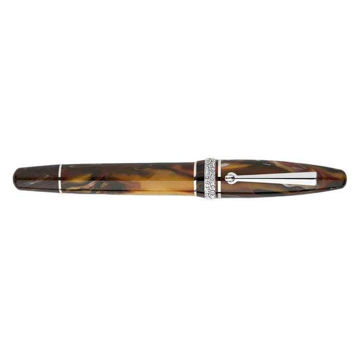 Maiora Ogiva Golden Age Fountain Pen - Fire - Palladium Trim - Medium