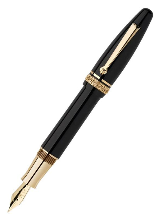 Maiora Ogiva Golden Age Fountain Pen - Nera - Gold Trim - Medium