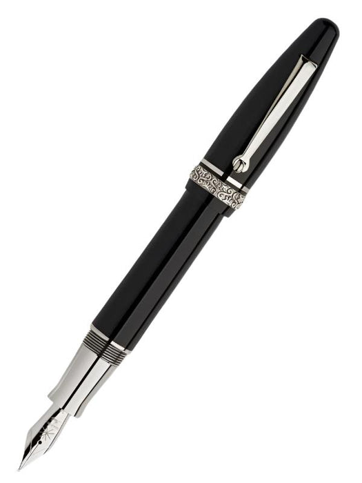 Maiora Ogiva Golden Age Fountain Pen - Nera - Palladium Trim - Fine