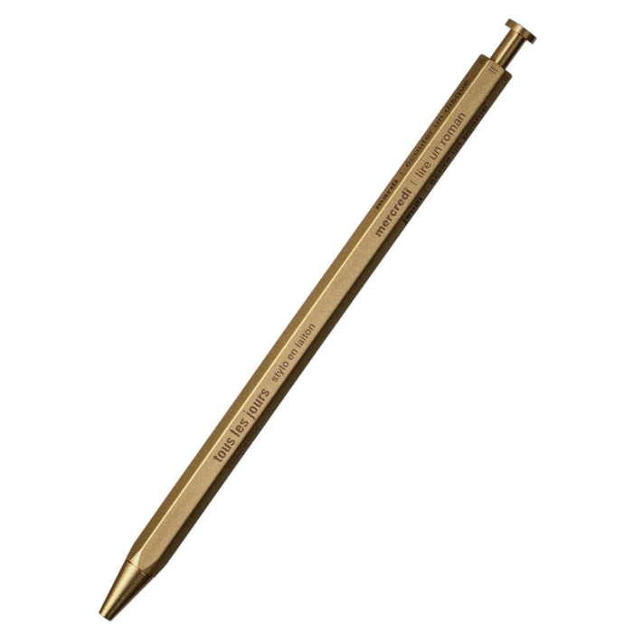 Mark's Tokyo Edge Gel Brass Ballpoint Pen - tous les jours - Gold