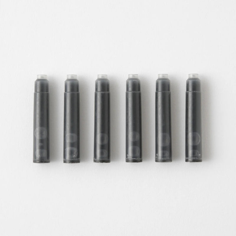 Midori MD Fountain Pen Ink Cartridges - Black (6 Pack)