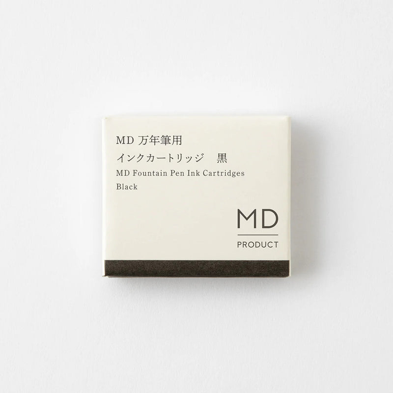 Midori MD Fountain Pen Ink Cartridges - Black (6 Pack)