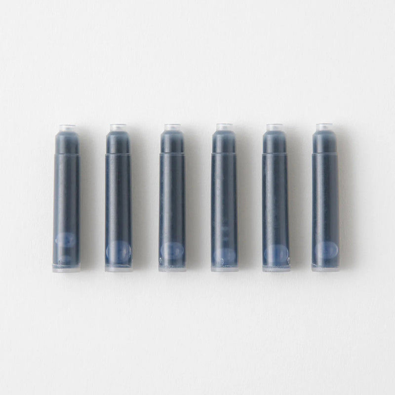 Midori MD Fountain Pen Ink Cartridges - Blue Black (6 Pack)