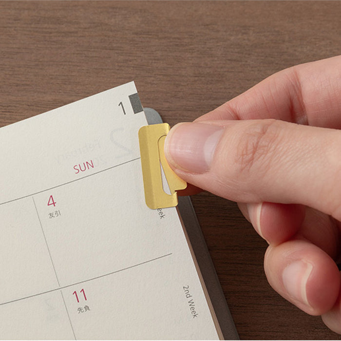 Midori Notebook Index Clips - Brass (Pack of 8)