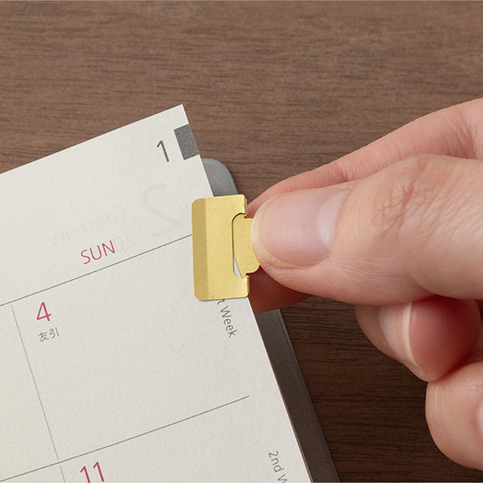 Midori Notebook Index Clips - Brass, Small (Pack of 8)