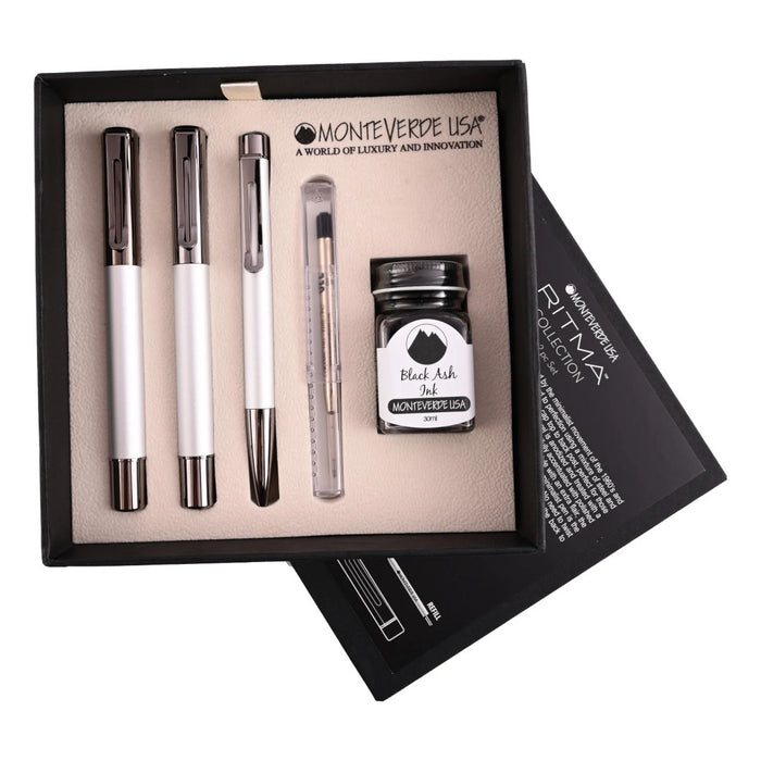 Monteverde Ritma Special Edition Pens and Ink Gift Set - Silver