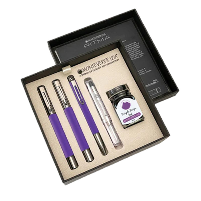 Monteverde Ritma Special Edition Pens and Ink Gift Set - Midnight Orchid