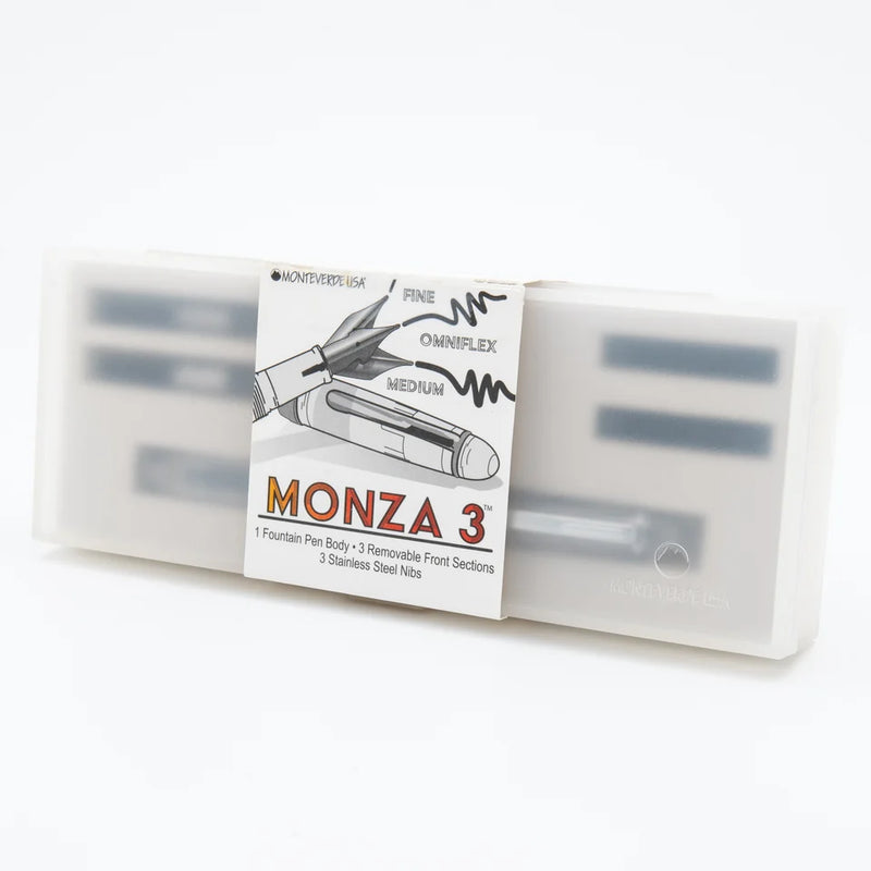 Monteverde Monza 3 Fountain Pen Set (Fine, Medium, Flex) – Clear