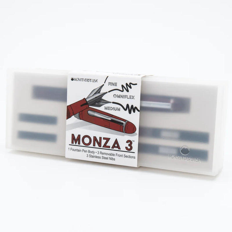Monteverde Monza 3 Fountain Pen Set (Fine, Medium, Flex) – Red