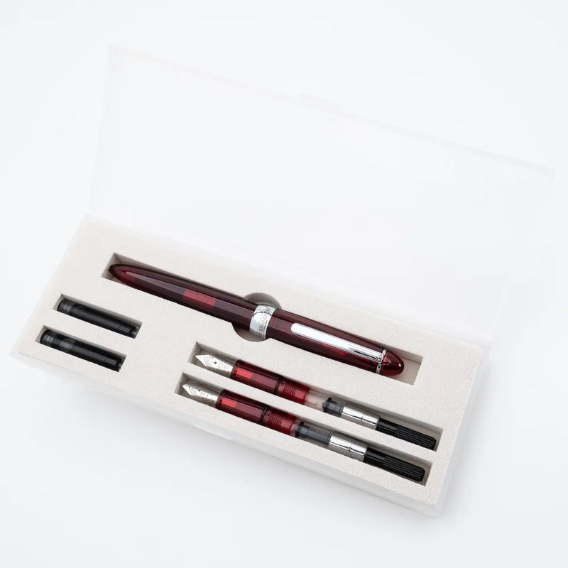 Monteverde Monza 3 Fountain Pen Set (Fine, Medium, Flex) – Red