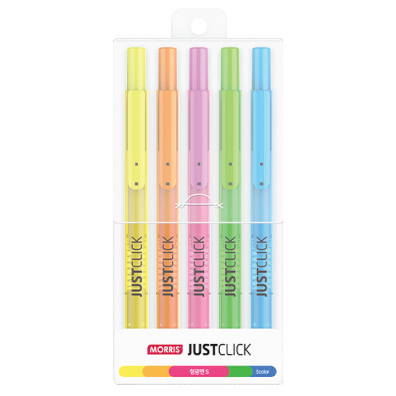 Morris JUSTCLICK Retractable MRH-105 Highlighter S – 5 Colour Set