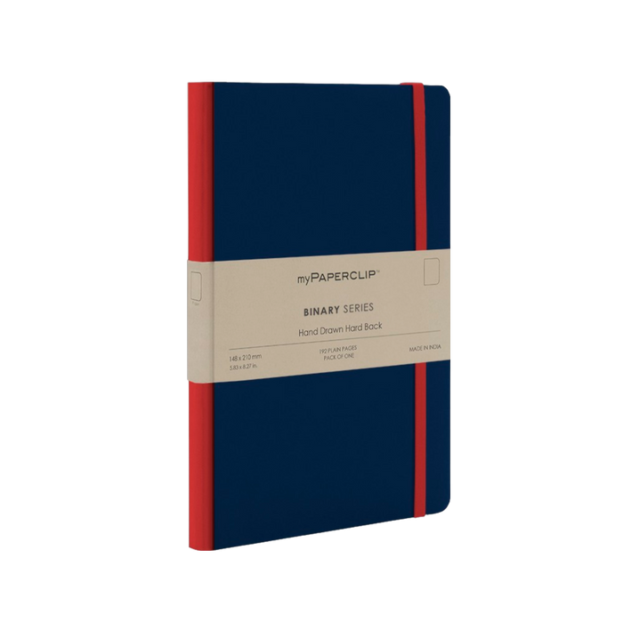 myPAPERCLIP Binary Series Hardcover A5 Notebook - Dark Blue