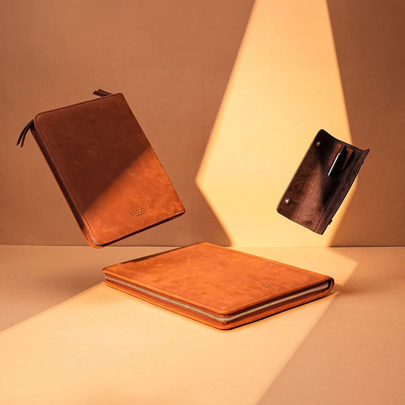 Endless A4 Folio - Brown (New Saffiano Leather)