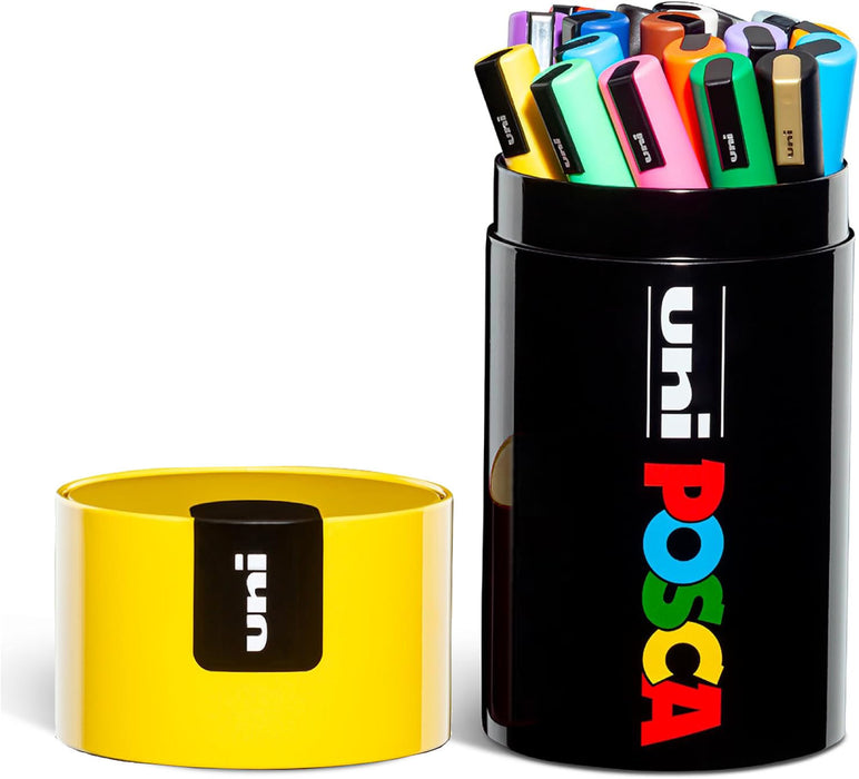 POSCA PC 5M Paint Markers Assorted Colours Tin Box Gift Set - 20 Pack